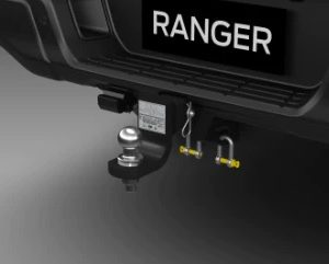 Ford Ranger Towpack Complete Kit: towbar, module, module bracket, module bracket hardware, bumper brackets and towball.