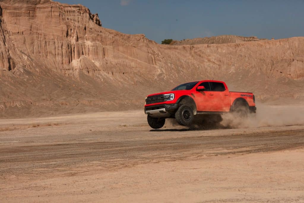 Raptor landscape driving in the the outback